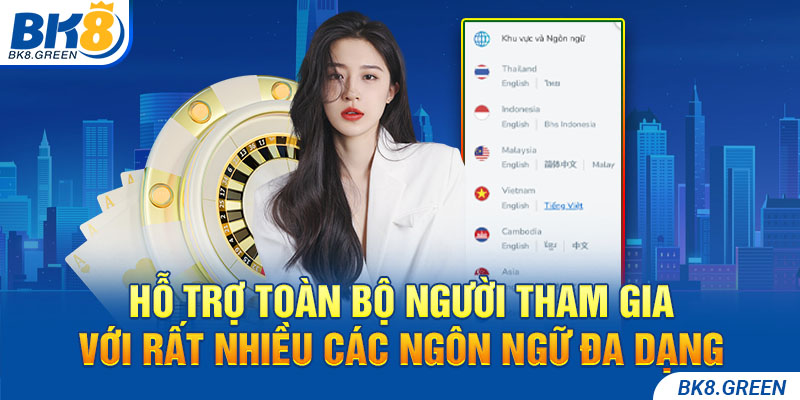 Hỗ trợ toàn bộ người tham gia với rất nhiều các ngôn ngữ đa dạng